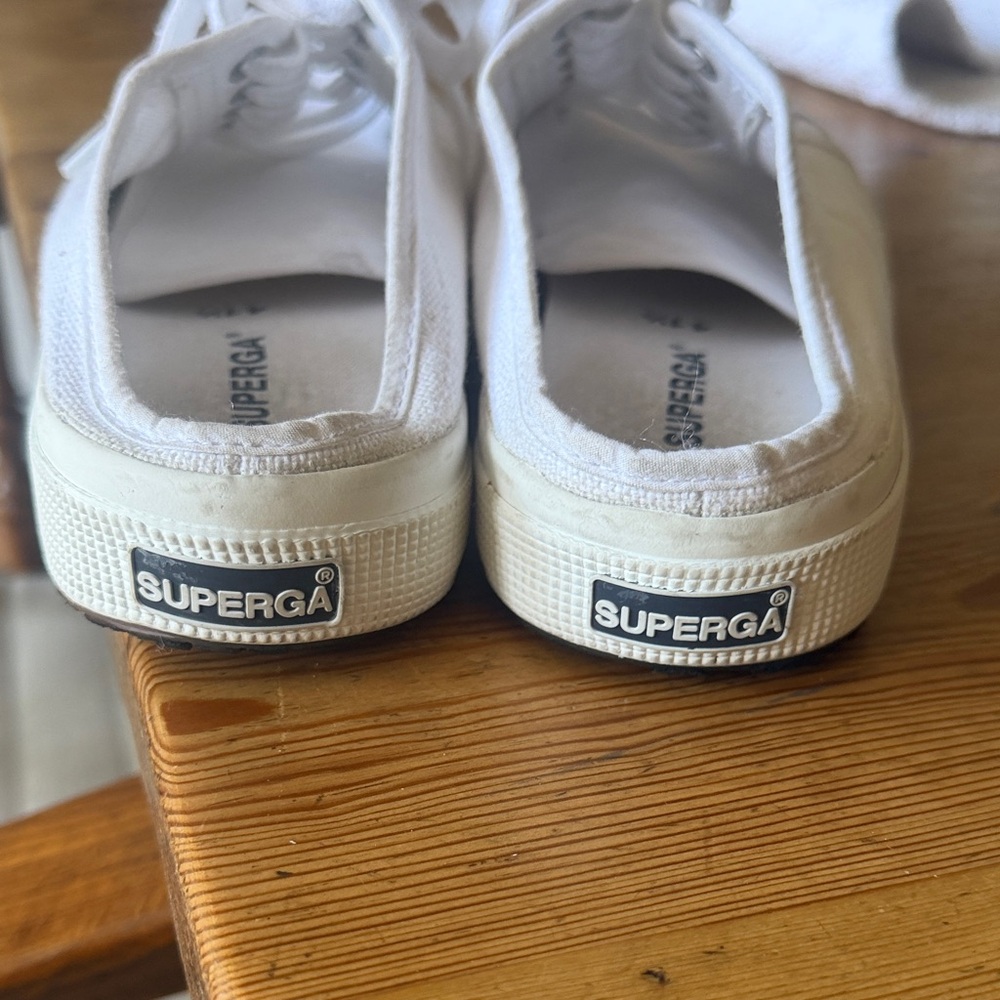 Superga White Low-Top Canvas Sneakers - Picture 3 of 5